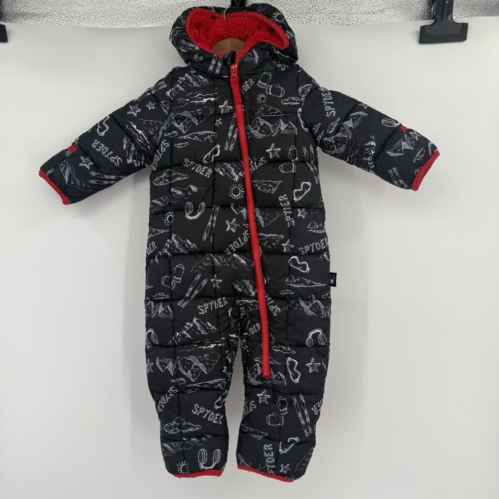 Spyder Baby Boy All In One Faux Fur Lined Ski Snow Suit Size 9/12m
